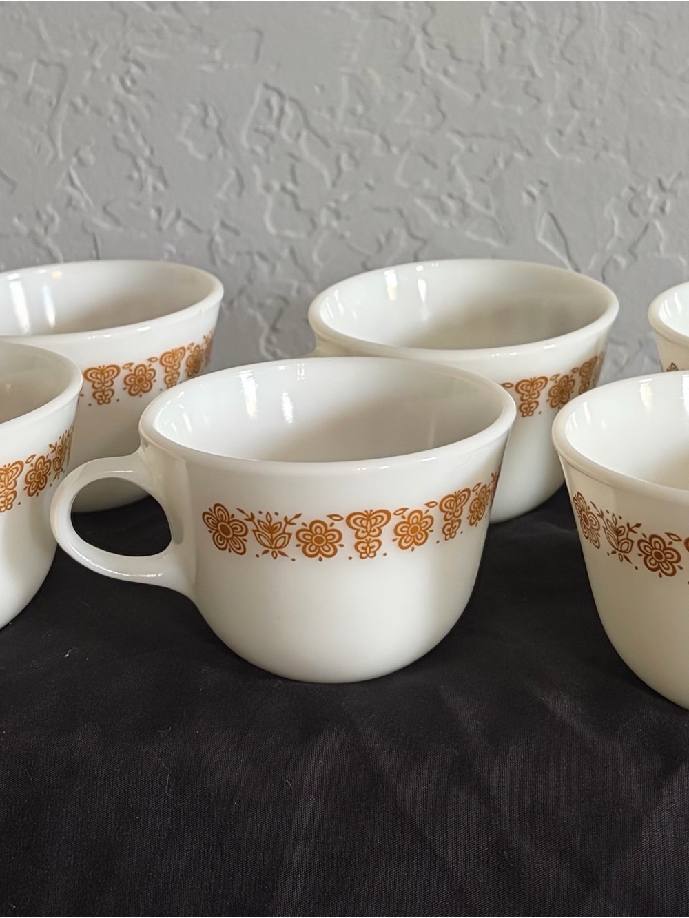 Pyrex Vintage Butterfly Gold Mugs Set of 6